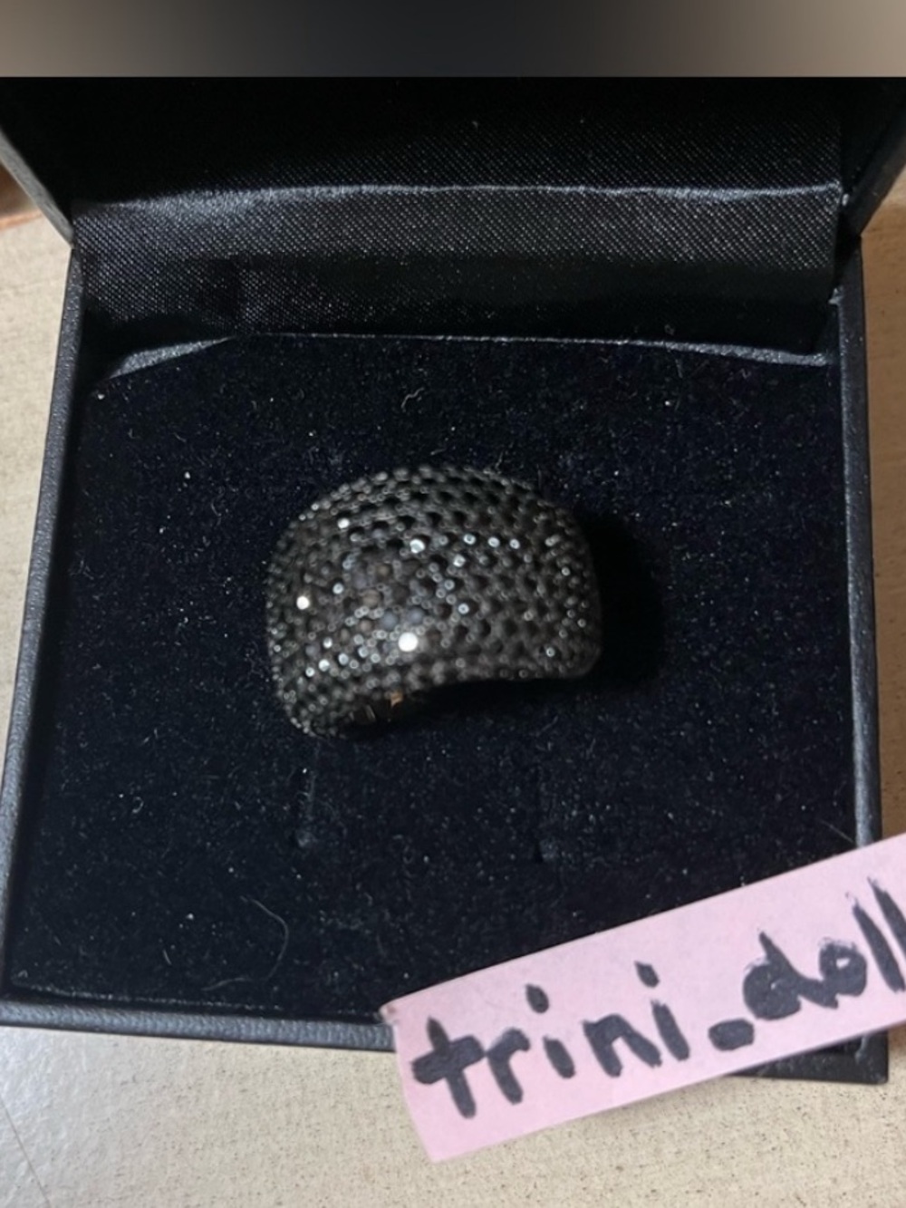 Rarities by Carol Brodie NWT Black Spinal Pave Set Cigar Band Ring🖤
